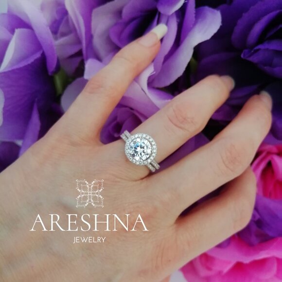 2 Carat Round Cut Lab Created Diamond Engagement Ring Promise Wedding Ring Gift - Picture 7 of 11